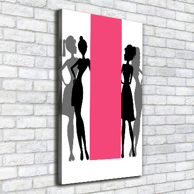Quadro su tela canvas verticale Silhouette femminili