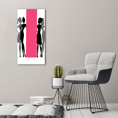 Quadro su tela canvas verticale Silhouette femminili