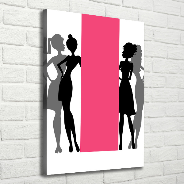 Quadro su tela canvas verticale Silhouette femminili