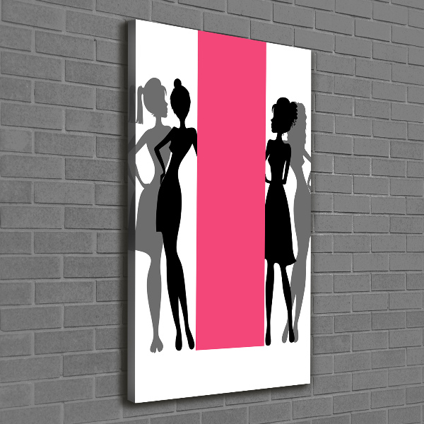 Quadro su tela canvas verticale Silhouette femminili