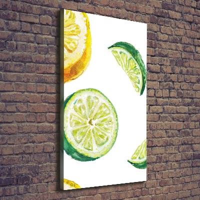 Quadro foto su tela verticale Lime e limoni