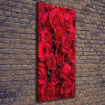 Quadro foto su tela verticale Rose rosse