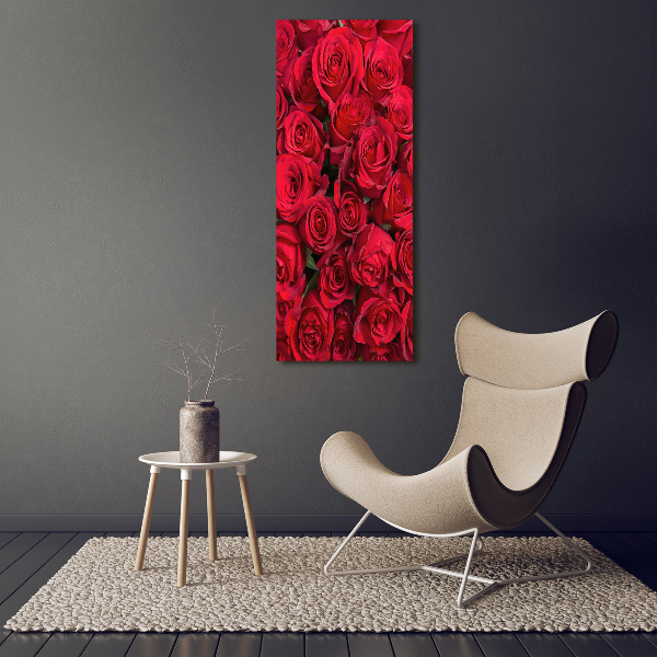Quadro foto su tela verticale Rose rosse