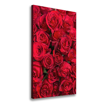Quadro foto su tela verticale Rose rosse