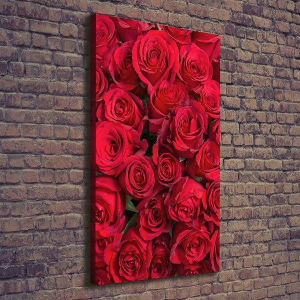 Quadro foto su tela verticale Rose rosse
