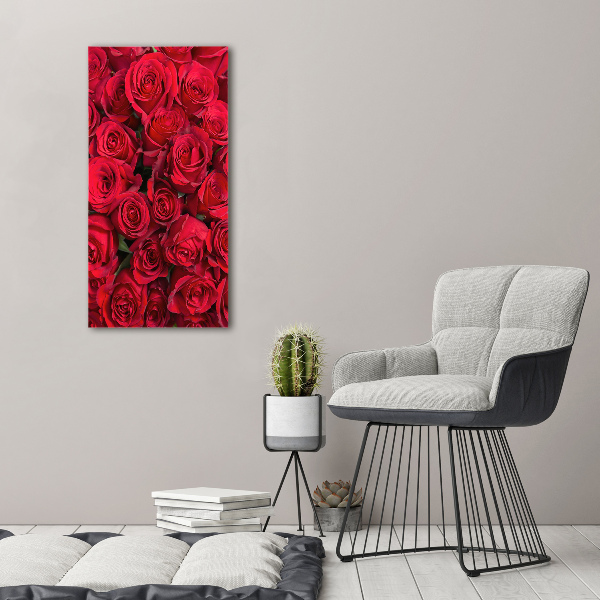 Quadro foto su tela verticale Rose rosse