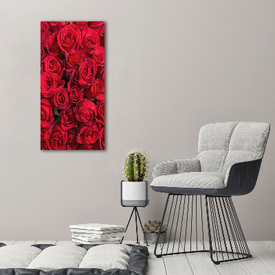Quadro foto su tela verticale Rose rosse
