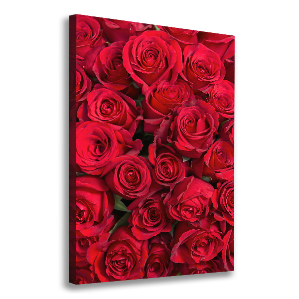 Quadro foto su tela verticale Rose rosse