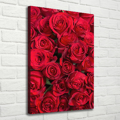 Quadro foto su tela verticale Rose rosse