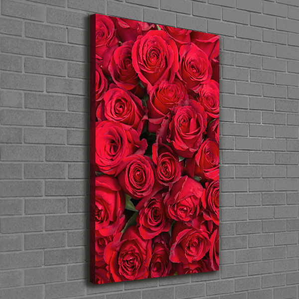 Quadro foto su tela verticale Rose rosse