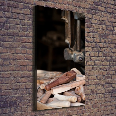 Stampa quadro su tela verticale Utensili in legno