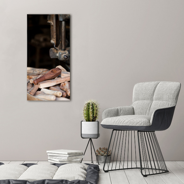 Stampa quadro su tela verticale Utensili in legno