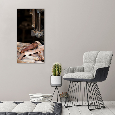 Stampa quadro su tela verticale Utensili in legno
