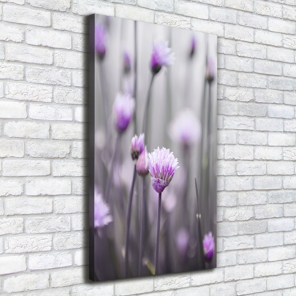 Quadro foto su tela verticale Fiori di erba cipollina