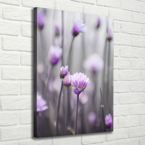 Quadro foto su tela verticale Fiori di erba cipollina