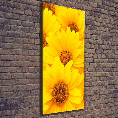 Quadro su tela canvas verticale Girasoli