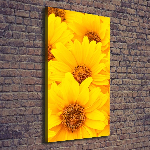 Quadro su tela canvas verticale Girasoli