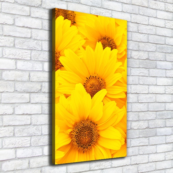 Quadro su tela canvas verticale Girasoli