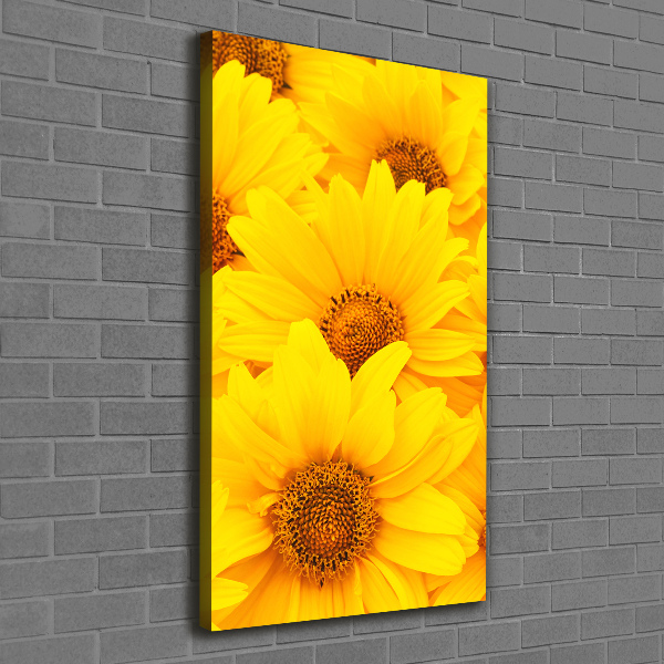 Quadro su tela canvas verticale Girasoli