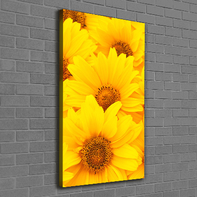 Quadro su tela canvas verticale Girasoli