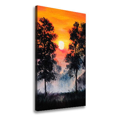 Quadro su tela canvas verticale Foresta del tramonto
