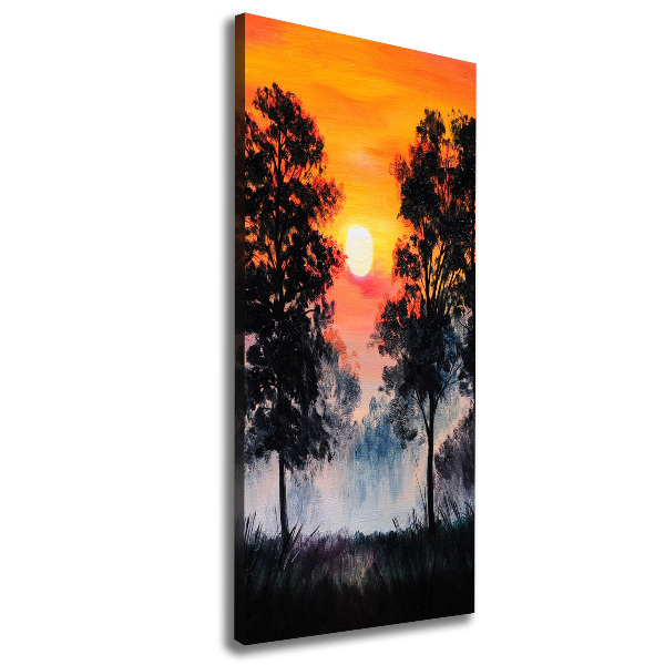 Quadro su tela canvas verticale Foresta del tramonto