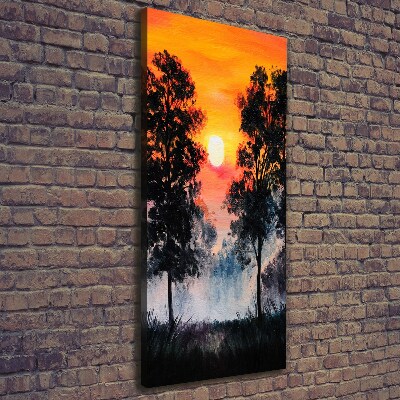 Quadro su tela canvas verticale Foresta del tramonto