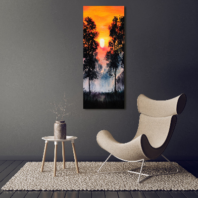 Quadro su tela canvas verticale Foresta del tramonto