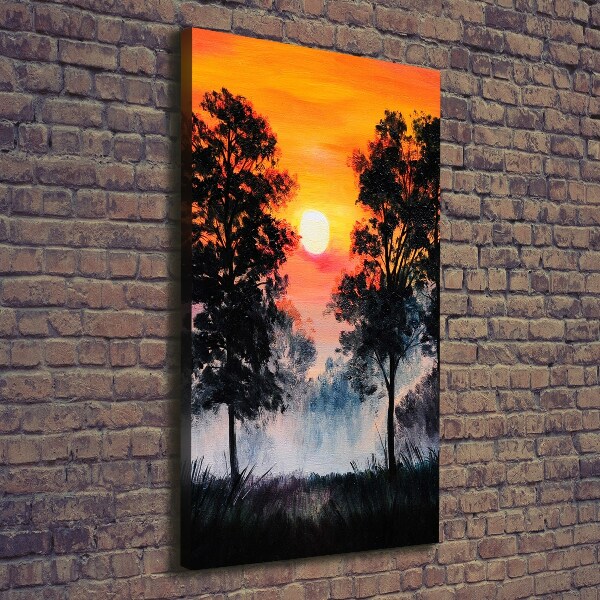 Quadro su tela canvas verticale Foresta del tramonto