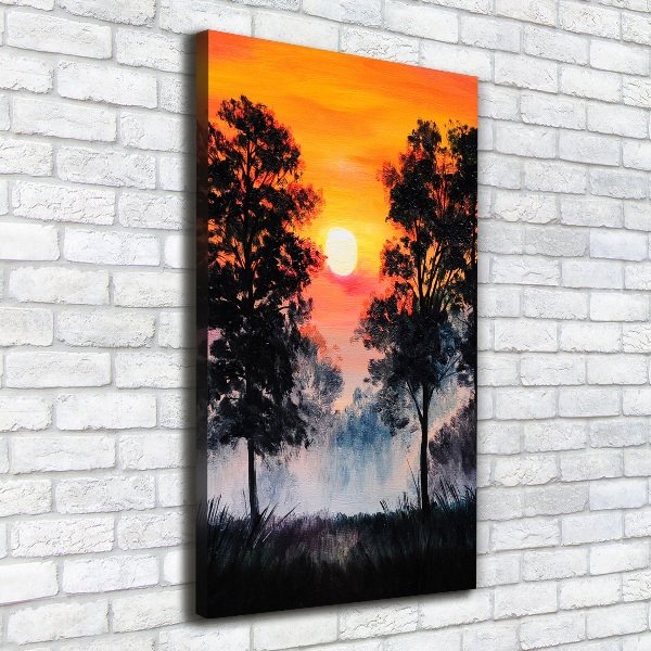 Quadro su tela canvas verticale Foresta del tramonto