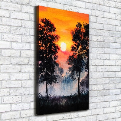 Quadro su tela canvas verticale Foresta del tramonto