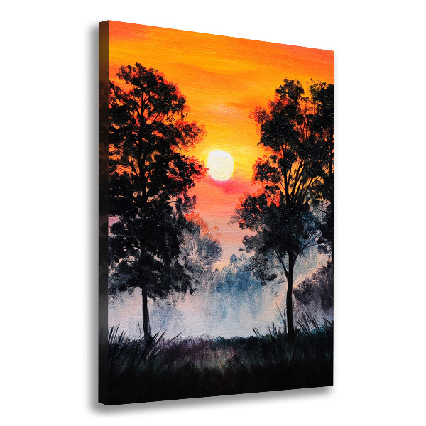 Quadro su tela canvas verticale Foresta del tramonto