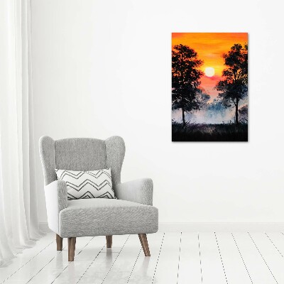 Quadro su tela canvas verticale Foresta del tramonto