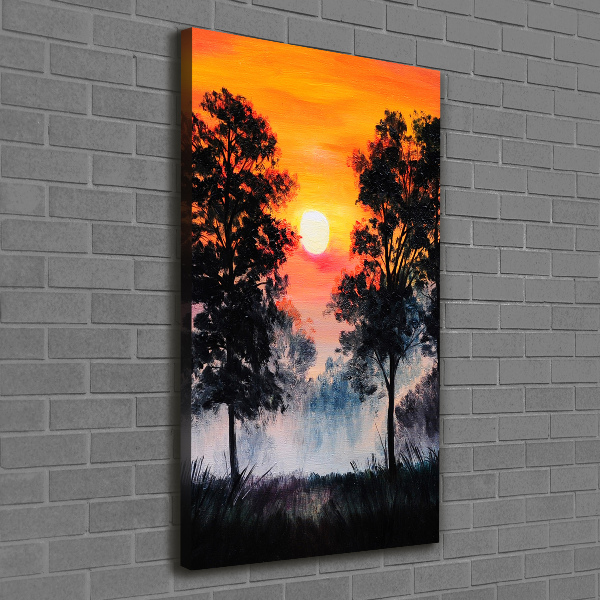 Quadro su tela canvas verticale Foresta del tramonto