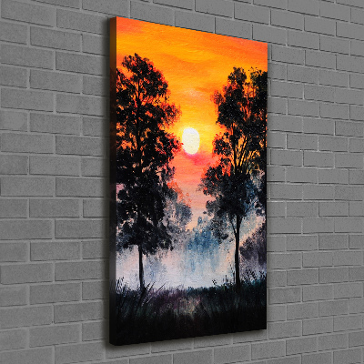 Quadro su tela canvas verticale Foresta del tramonto