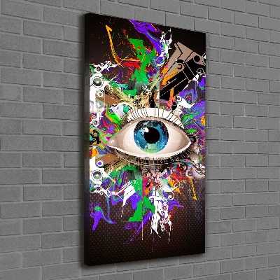 Quadro foto su tela verticale Occhio astratto