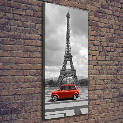 Stampa quadro su tela verticale Auto della Torre Eiffel