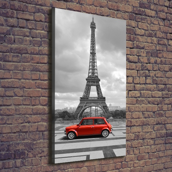 Stampa quadro su tela verticale Auto della Torre Eiffel