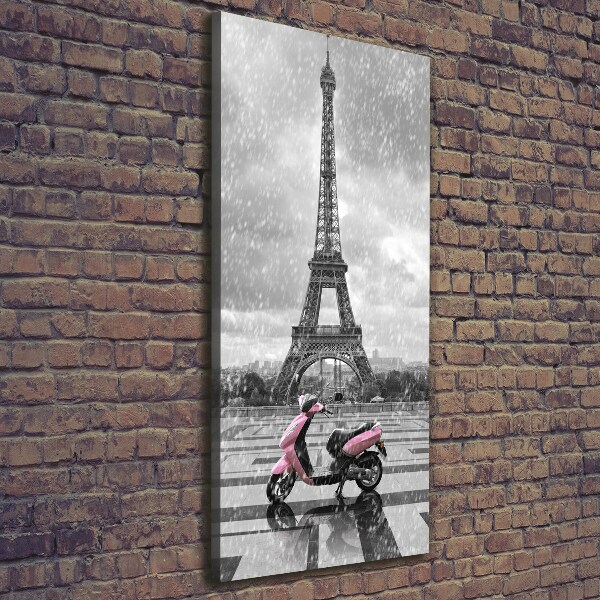 Quadro foto su tela verticale Monopattino della Torre Eiffel