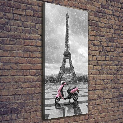 Quadro foto su tela verticale Monopattino della Torre Eiffel