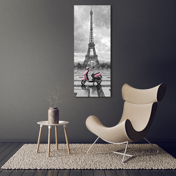 Quadro foto su tela verticale Monopattino della Torre Eiffel