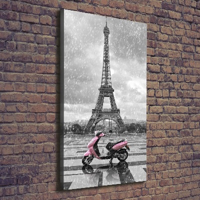 Quadro foto su tela verticale Monopattino della Torre Eiffel