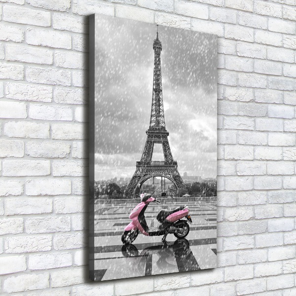 Quadro foto su tela verticale Monopattino della Torre Eiffel