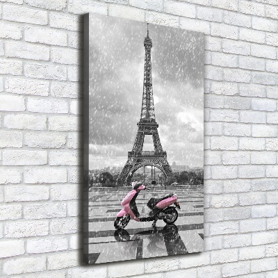 Quadro foto su tela verticale Monopattino della Torre Eiffel