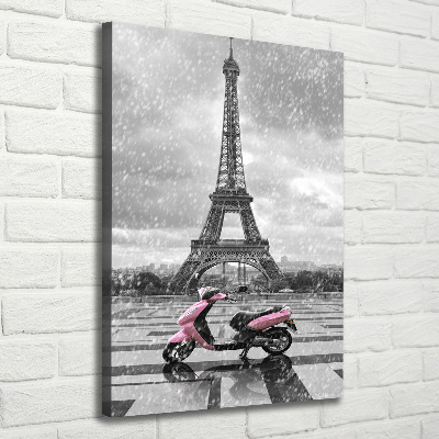 Quadro foto su tela verticale Monopattino della Torre Eiffel