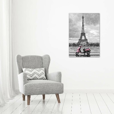 Quadro foto su tela verticale Monopattino della Torre Eiffel