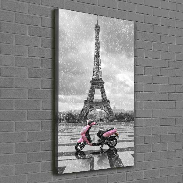 Quadro foto su tela verticale Monopattino della Torre Eiffel