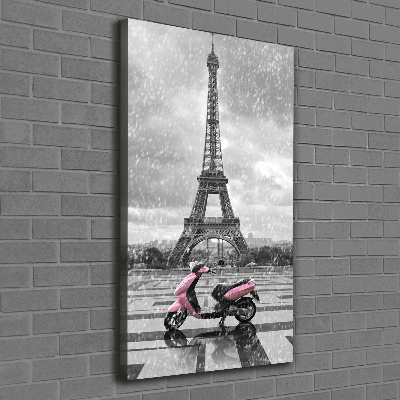 Quadro foto su tela verticale Monopattino della Torre Eiffel
