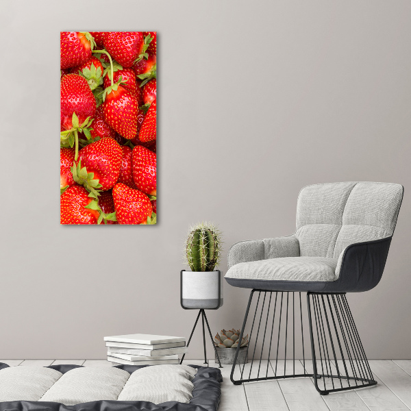 Quadro foto su tela verticale Fragole
