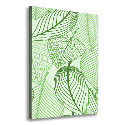 Quadro foto su tela verticale Foglie verdi